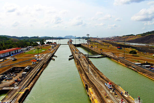 Pedro Miguel Locks Poster featuring the photograph Pedro Miguel Locks Panama Canal by Kurt Van Wagner