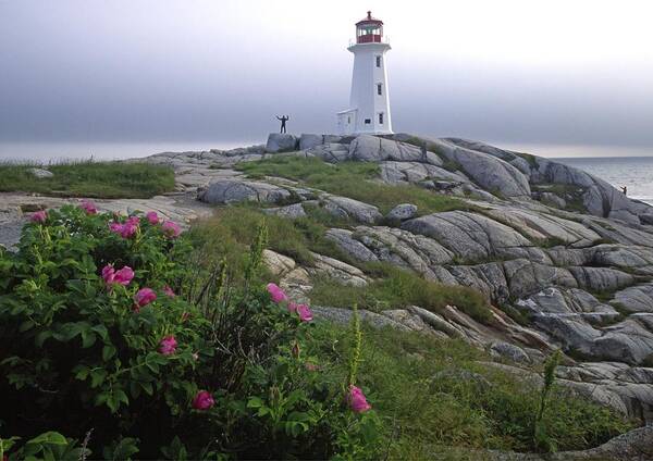 Peggy's Cove Poster featuring the photograph Peggy's Cove Lighthouse Nova Scotia Canada by Gary Corbett