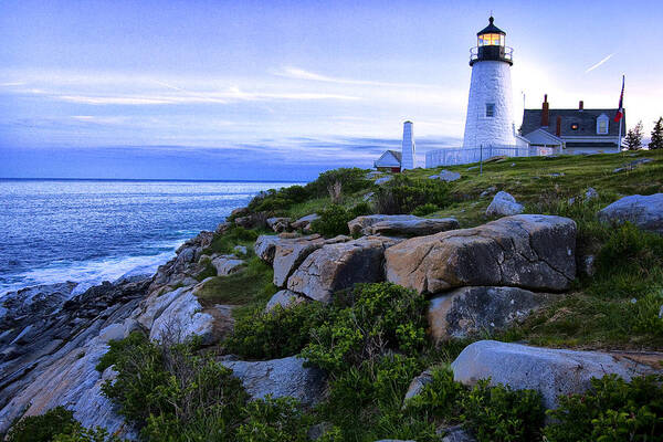 Pemaquid Poster featuring the photograph Pemaquid Light at Sunset by Diana Powell