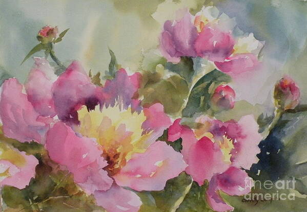 Peony Poster featuring the painting Peony Party by Christy Lemp