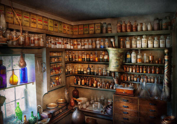 Hdr Poster featuring the photograph Pharmacy - Medicinal chemistry by Mike Savad