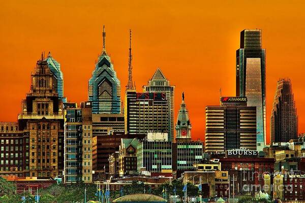 Sunset Poster featuring the photograph Philly Sunset by Nick Zelinsky Jr