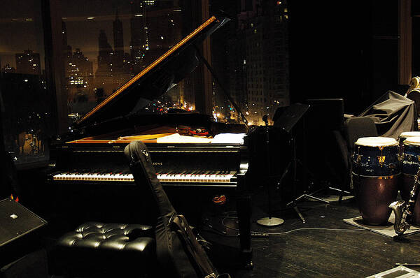 Music Dizzys Coca Cola Jazz Piano Ny New York Poster featuring the photograph Piano over Manhatten by William Kimble