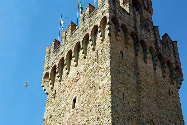 Ancient Poster featuring the photograph Piazza Della Libert?, Town Hall Tower by Nico Tondini