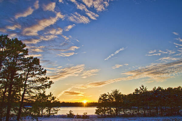 Pine Barrens Poster featuring the photograph Pine Barrens Sunset #1 by Beth Venner