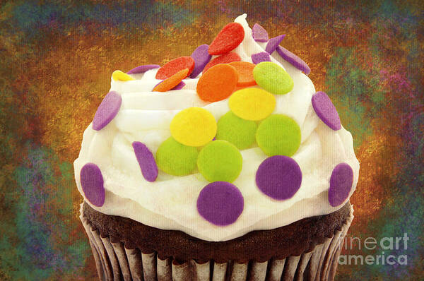 Cupcake Poster featuring the photograph Polka Dot Cupcake 3 by Andee Design