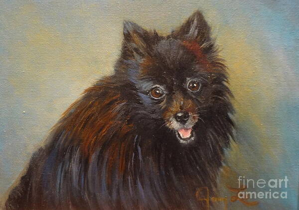 Dog Print Poster featuring the painting Pomeranian by Jenny Lee