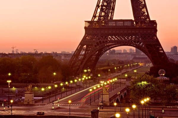 Eiffel Tower Poster featuring the photograph Pont d'Iena and Eiffel Tower / Paris by Barry O Carroll