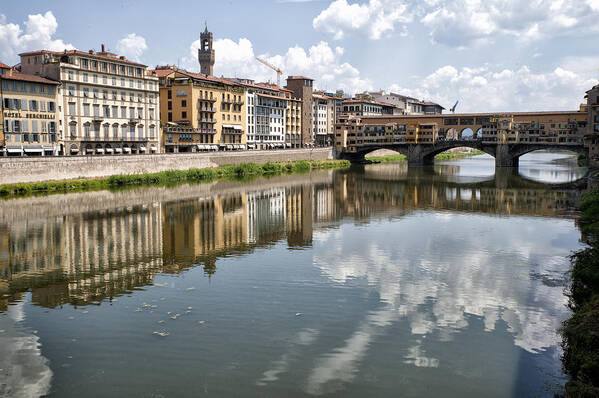 Architecture Art Poster featuring the photograph Ponte Vecchio on the Arno River by Melany Sarafis