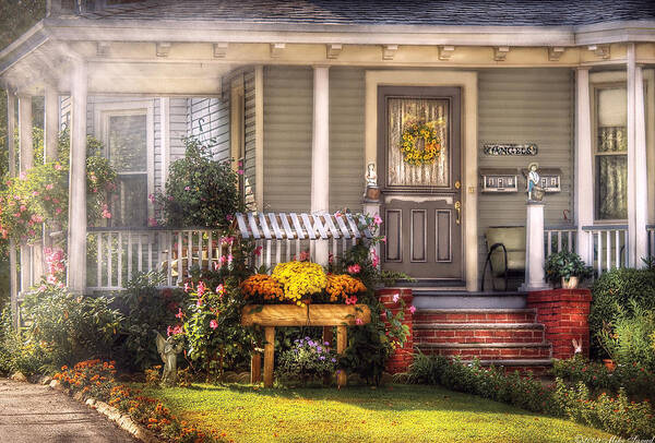 Savad Poster featuring the photograph Porch - Westfield NJ - The house of an Angel by Mike Savad