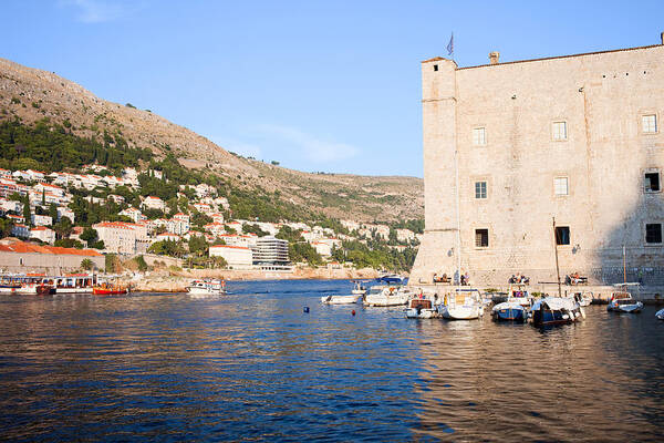 Dubrovnik Poster featuring the photograph Port in Old City of Dubrovnik by Artur Bogacki