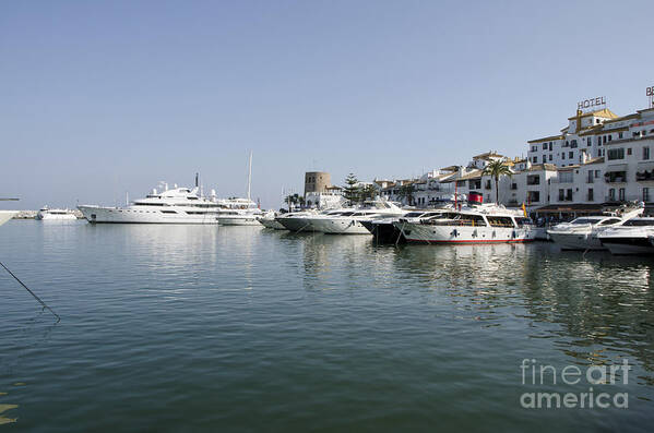 Marbella Poster featuring the photograph Port of Puerto Banus with yachts by Perry Van Munster