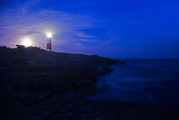 Portland Poster featuring the photograph Portland Bill Lighthouse at dusk by Ian Middleton
