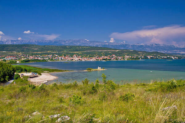 Croatia Poster featuring the photograph Posedarje bay and Velebit mountain by Brch Photography