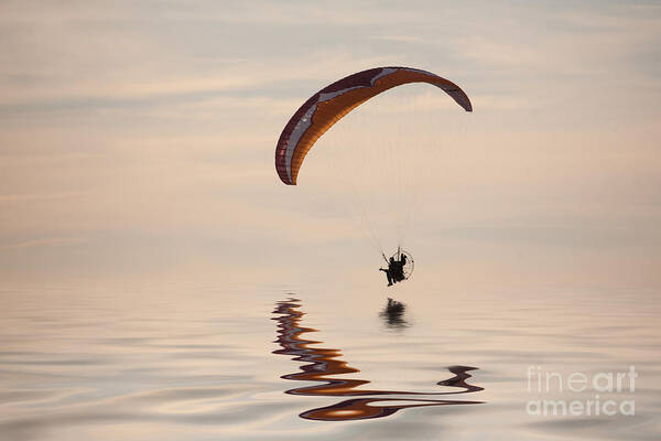 Paramotoring Poster featuring the photograph Powered paraglider by John Edwards
