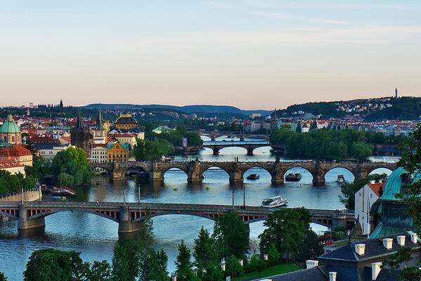 Bridges Poster featuring the photograph Prague bridges by Ivan Slosar