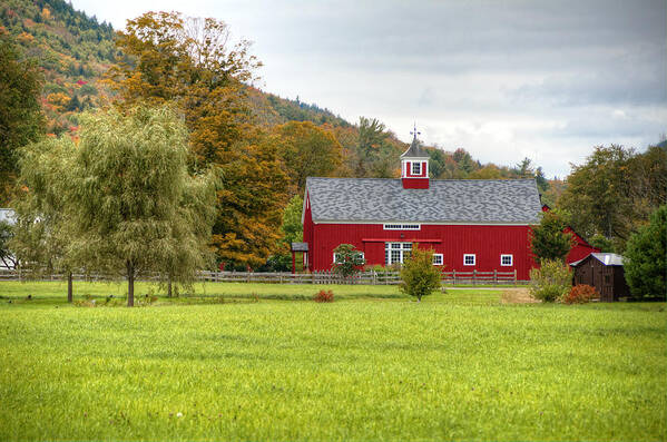 Barn Poster featuring the photograph Prettiest Barn in Vermont by Donna Doherty