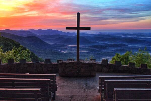 Pretty Place Poster featuring the photograph Pretty Place Chapel Sunrise by Chris Berrier