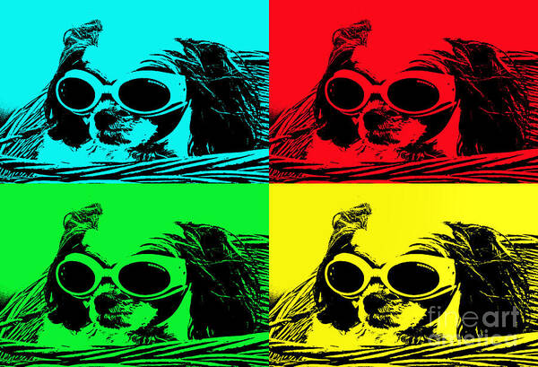 Dog Poster featuring the photograph Puppy Mania Pop Art by Ella Kaye Dickey