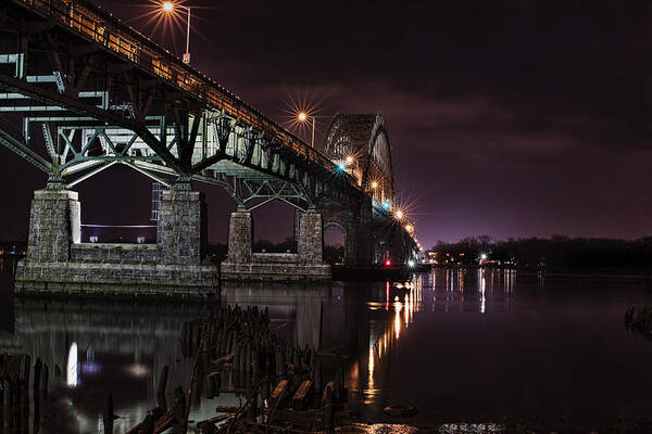 Tacony Bridge Poster featuring the photograph Purple haze by Rob Dietrich