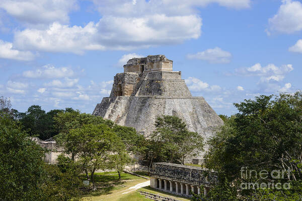 Uxmal Poster featuring the photograph Pyramid of the Magician by Oscar Gutierrez