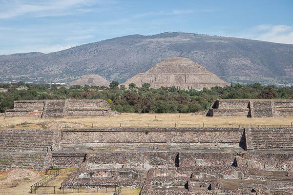 La Ciudadela Poster featuring the digital art Pyramid of the Sun by Carol Ailles