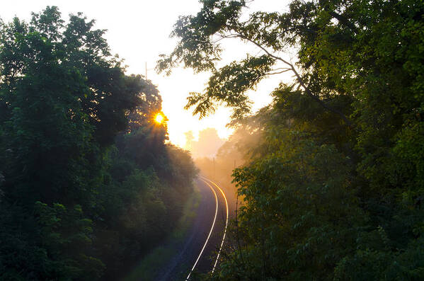 Rail Poster featuring the photograph Rail Road Sunrise by Bill Cannon