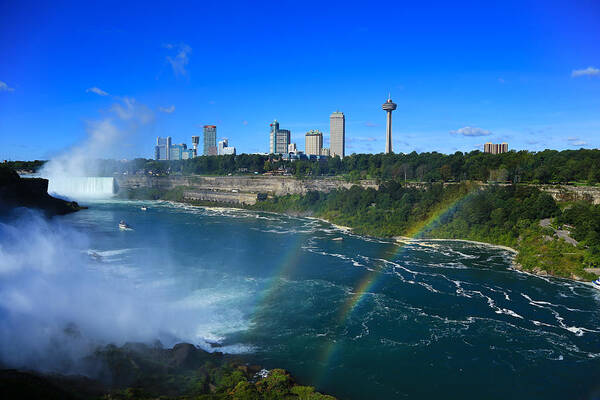 Rainbows Over Niagara Poster featuring the photograph Rainbows Over Niagara by Rachel Cohen