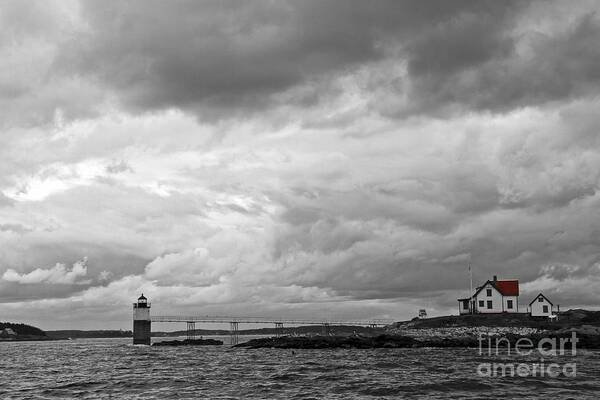 Tinted Poster featuring the photograph Ram Island BW by Brenda Giasson