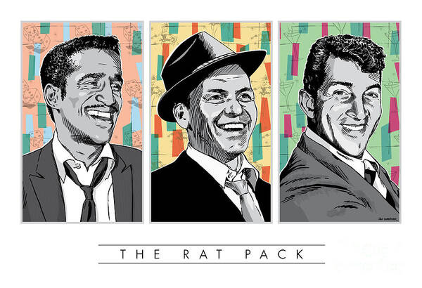 Music Poster featuring the digital art Rat Pack Pop Art by Jim Zahniser