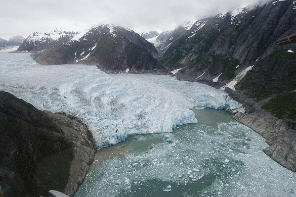 00999097 Poster featuring the photograph Receding Glacier Southeast Alaska by Flip Nicklin