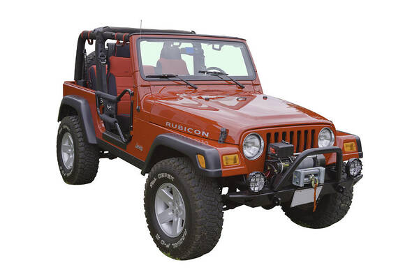 Automobile Poster featuring the photograph Red Jeep Wrangler Rubicon by Keith Webber Jr