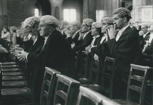 retro Images Archive Poster featuring the photograph red Mass At Westminster Cathedral Opening Of The Micnaelmas Law Term. by Retro Images Archive