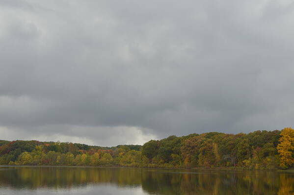 Lake Poster featuring the photograph Reflection of autumn by Cim Paddock