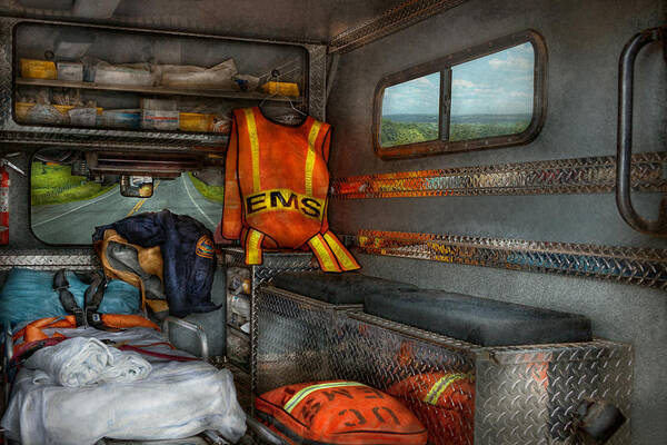 Rescue Poster featuring the photograph Rescue - Emergency Squad by Mike Savad