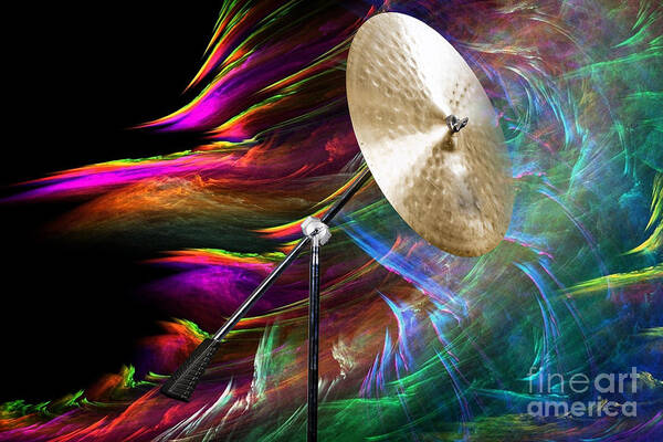 Ride Cymbal Poster featuring the photograph Ride or Suspended Cymbal in Color 3241.02 by M K Miller