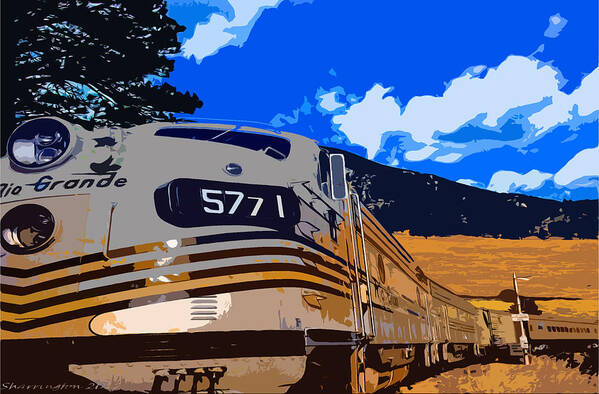 Train Poster featuring the mixed media Rio 5771 by Shannon Harrington