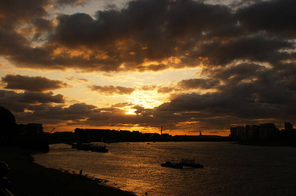 Sunset Poster featuring the photograph River Thames from Greenwich by Deborah Runham