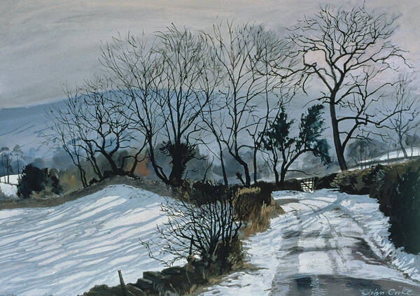 Landscape Poster featuring the photograph Road To Deepdale, 1998 Gouache by John Cooke