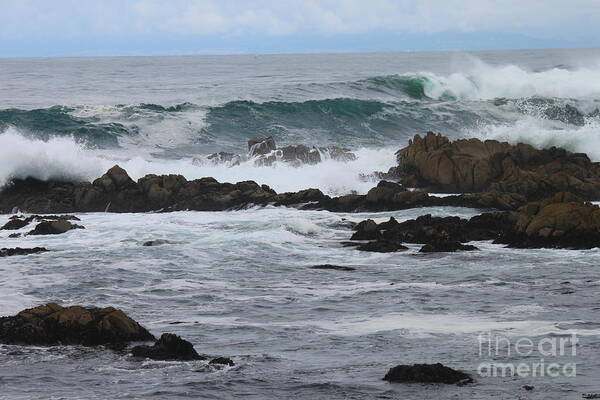 Waves Crashing Poster featuring the photograph Roaring Sea by Bev Conover