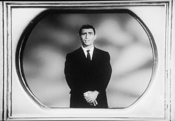 The Twilight Zone Poster featuring the photograph Rod Serling On T V by Rob Hans