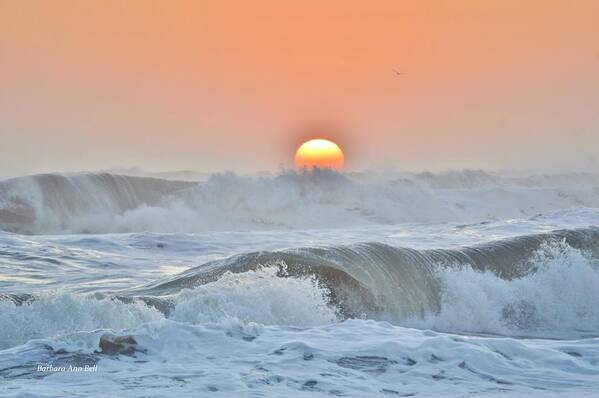 Obx Sunrise Poster featuring the photograph Rolling Waves by Barbara Ann Bell