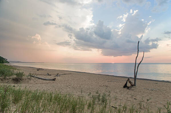 lake Superior Poster featuring the photograph Romantic Sunset at Agate Beach by Gary McCormick