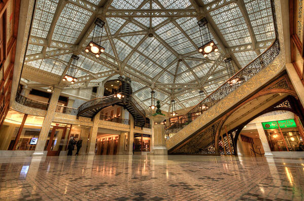 Chicago Poster featuring the photograph Rookery Building Main Lobby and Atrium by Anthony Doudt