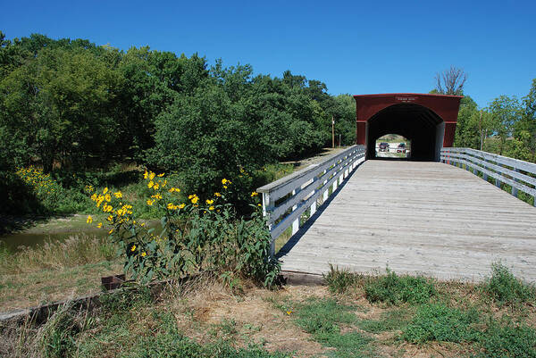 Winterset Poster featuring the photograph ROSEMAN BRIDGE No.3 by Janice Adomeit