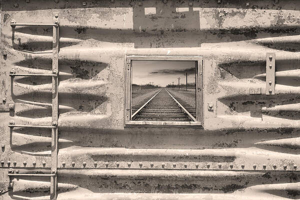 Trains Poster featuring the photograph Running Down The Line Sepia by James BO Insogna