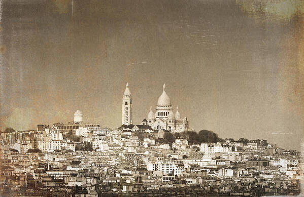 Montmartre Poster featuring the photograph Sacre Coeur basilica of Montmartre in Paris by Dutourdumonde Photography