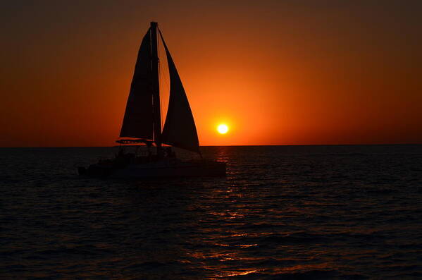 Sail Boat Poster featuring the photograph Sailboat Sunset by James Petersen