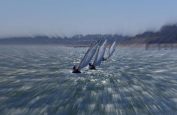  Zoom Poster featuring the photograph Sailing Boats Racing by Steve Kearns
