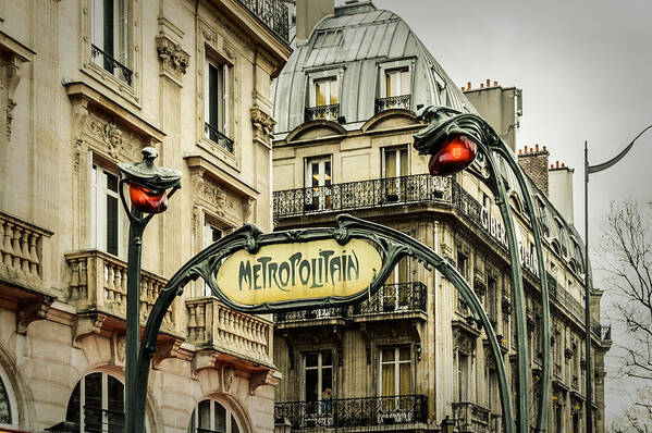 Paris Poster featuring the photograph Saint-Michel Metro Station by Marco Oliveira